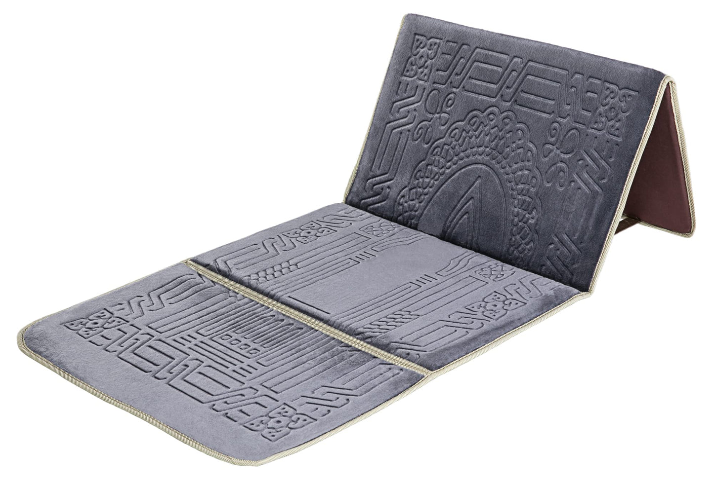 L.FORY Prayer Rug with Back Support/Foldable Meditation Floor Chair & Carrying Pocket (Gray)