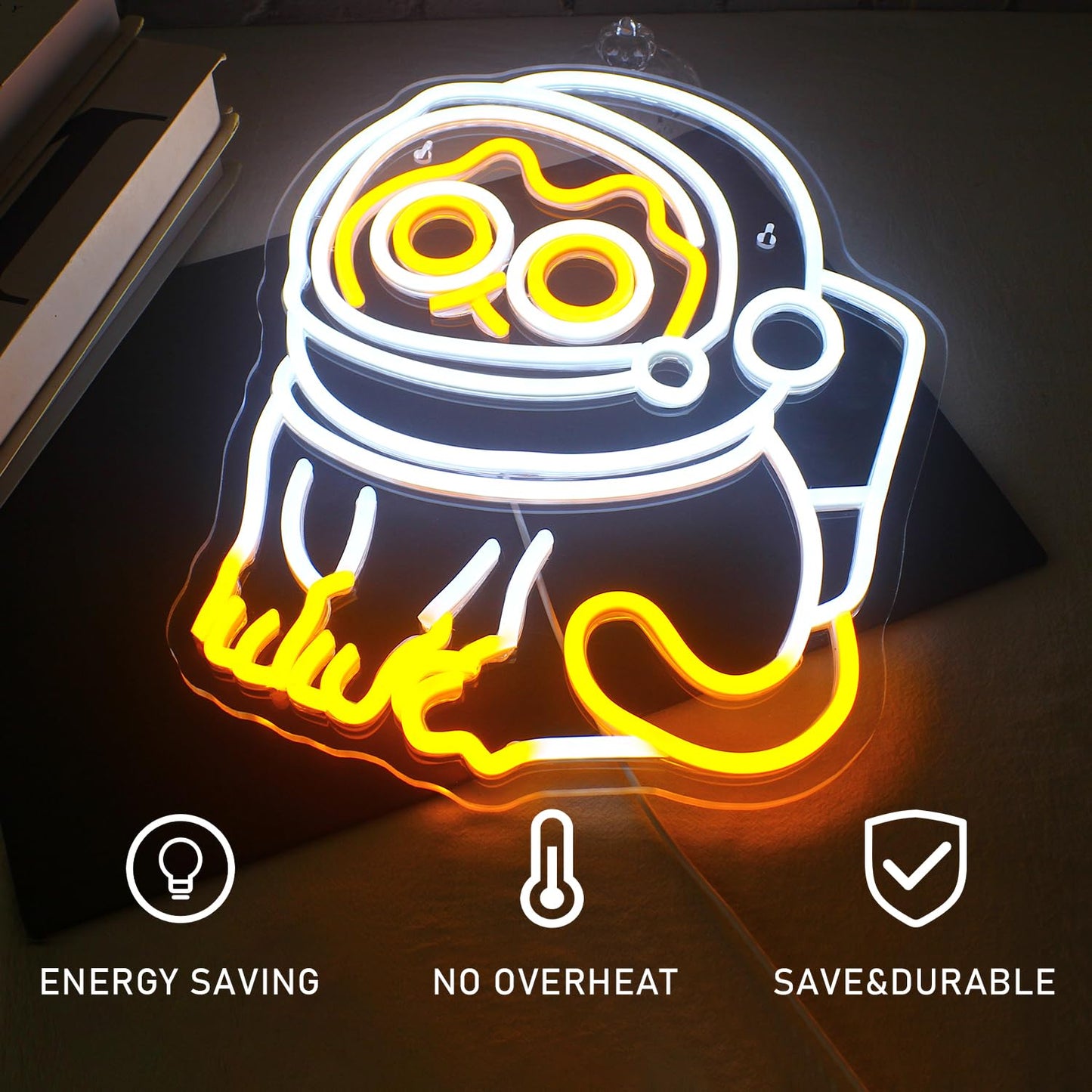 FAXFSIGN Astronaut Cat Neon Sign Led Neon Lights for Wall Decor Bar Light Up Signs for Bedroom Home Beer Bar Club Man Cave Wedding Birthday Party Decorations Gifts