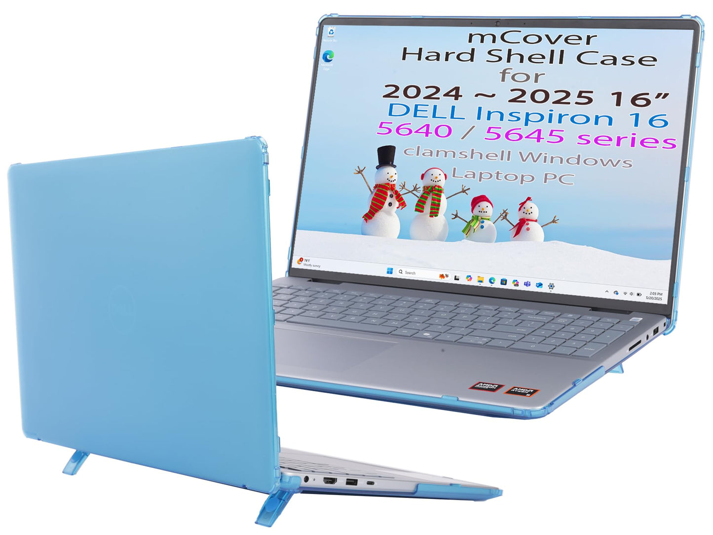 mCover Case Only Compatible with 2024～2025 16" Dell Inspiron 16 5640 5645 Series Clamshell Windows Laptop PC (NOT Fitting Any Other Dell Models) - Aqua