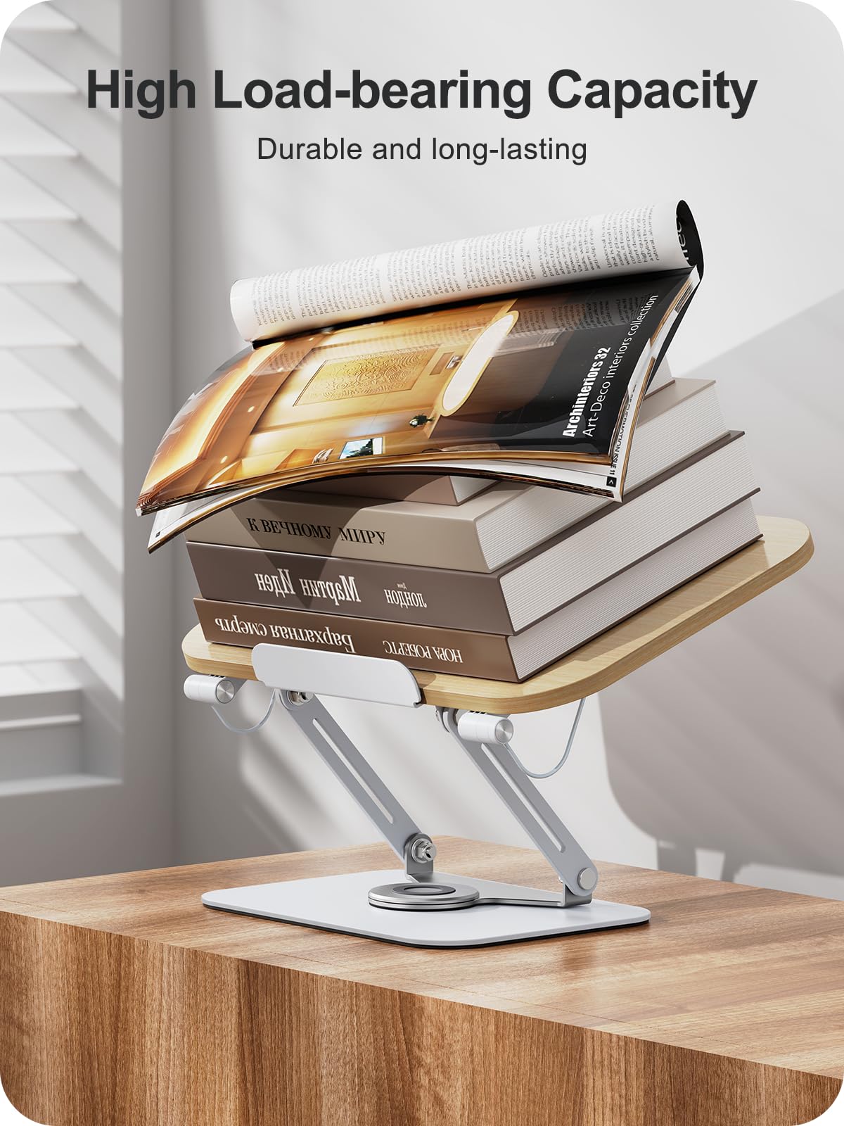 MOKURU Book Stand for Reading, 360° Adjustable Book Holder, Foldable Book Holder Stand, Cookbook Stand, Textbook Stand, Bible Stand, Hands Rree Book Stand, Laptop Stand, Tablet Stand