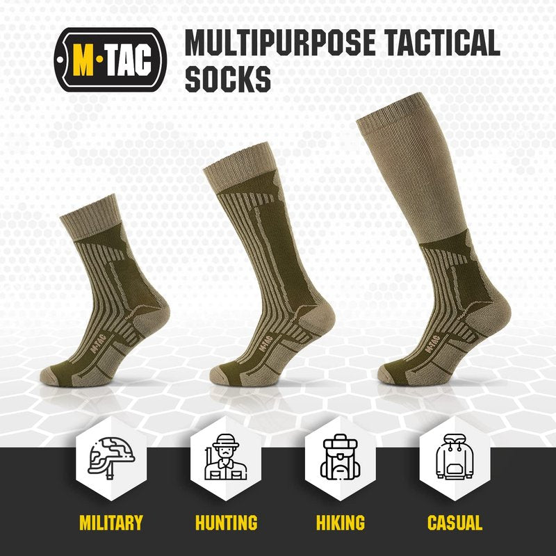 M-Tac Knee High Tactical Socks 2 Pack - Military Lightweight Coolmax Moisture Wicking Army Combat Socks (OCP, M)