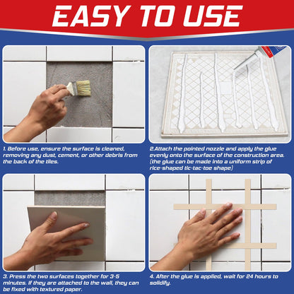 Yeardera Heavy Duty Construction Adhesive, 7.4 Ounce Cement Glue Squeeze Tube, Versatile Construction Glue for Tile, Floor, Stone, Wood, Wall & More, Pack of 1 (CZJS-001)