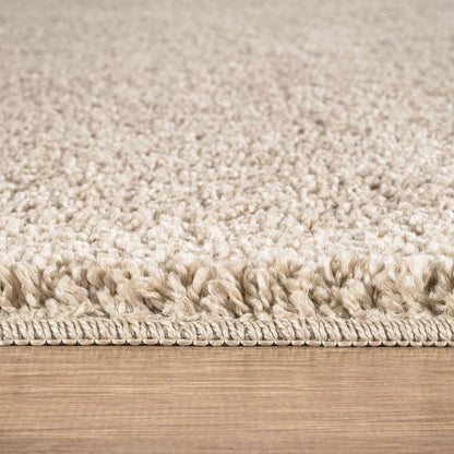 Area Rug 3x5 Beige Washable Indoor Rug Ultra Plus 0.75 in Thick Pile Solid Non Slip Easy to Clean Non Shedding Indoor for Living Room Bedroom Kitchen Dining Room or Hallway (3 X 5 Beige)