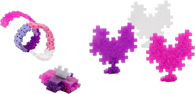 PLUS PLUS 240 Piece Interlocking Building Blocks for Kids Open Ended Connecting Toys STEM Bin Mini Manipulatives - Glitter Mix Play Tube &amp Baseplate