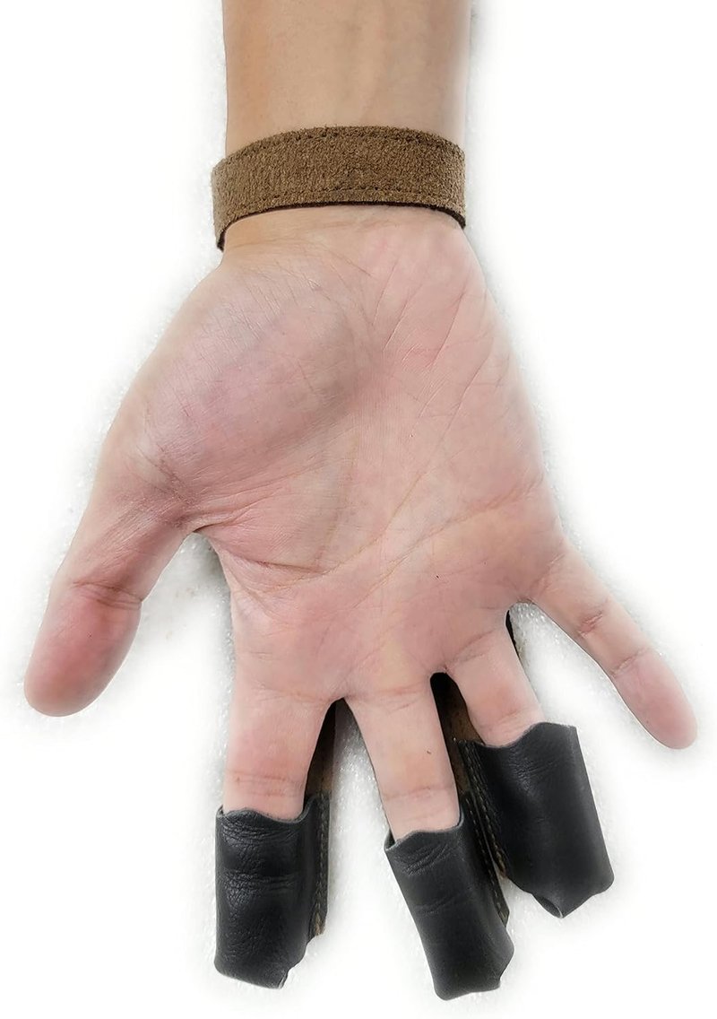 SAS Leather Archery Shooting Gloves - 3 Finger Protective Tab for Recurve & Compound Bows | Adult & Youth Sizes