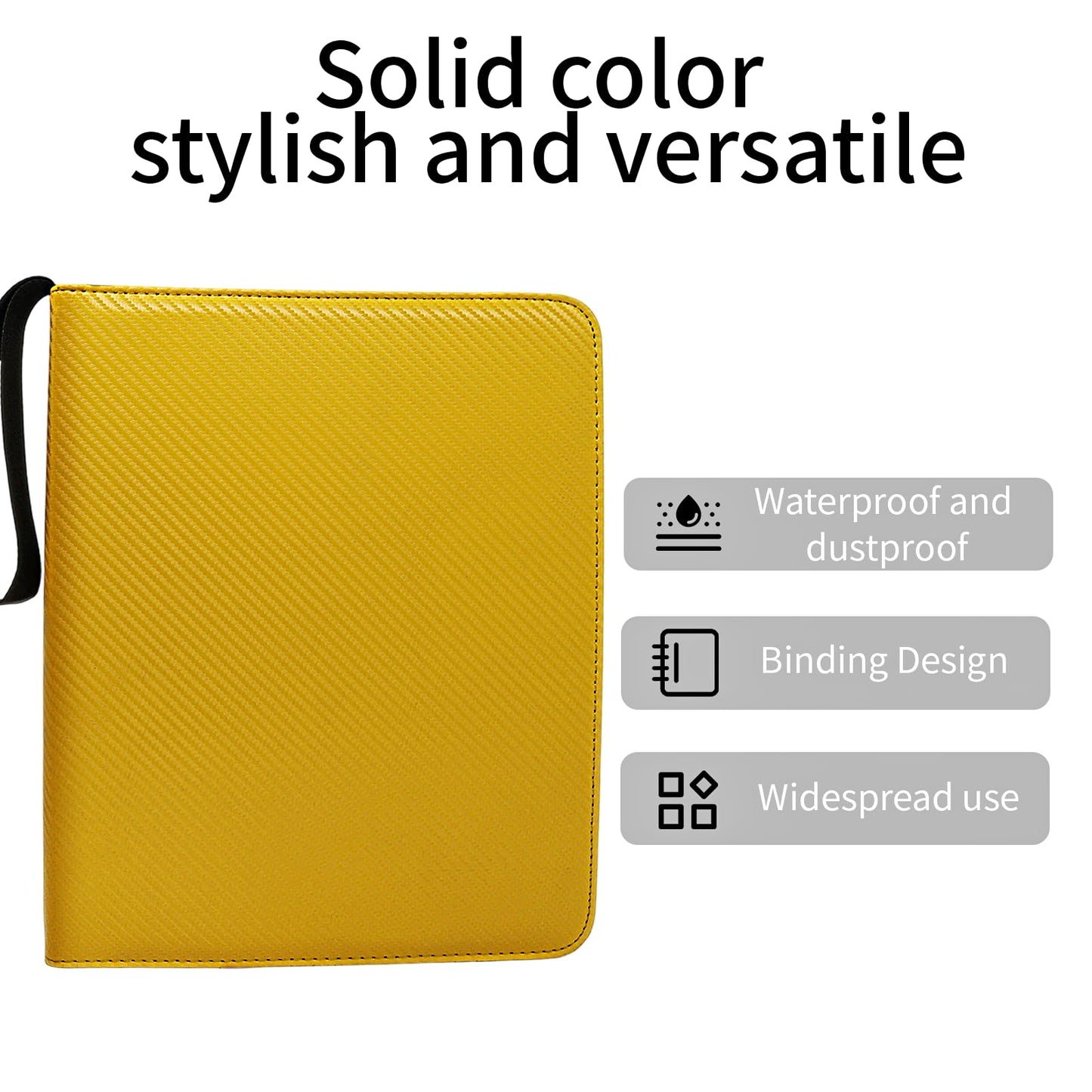 Card Binder – 720 Capacity, Zippered Trading Card Holder for MTG, Sports & Collectible Cards – Acid-Free, Durable & Travel-Friendly Storage (Yellow, 9 Pocket)