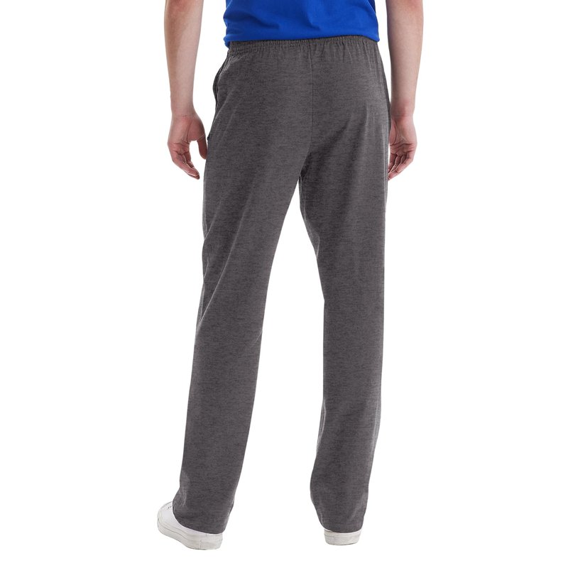 Hanes Essentials Sweatpants, Men’s Cotton Jersey Pants with Pockets, 33”, Charcoal Heather, Large