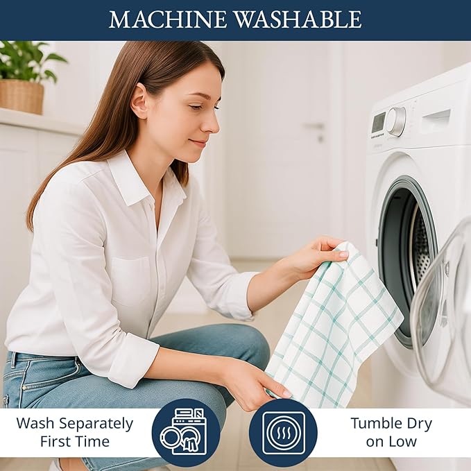 LANE LINEN Kitchen Towels & Dishcloths Set of 12-100% Cotton, Quick-Drying 18”