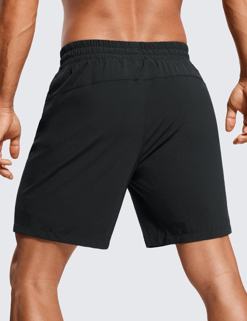 CRZ YOGA Mens 2 in 1 Running Shorts 7" - Lined Workout Quick Dry Lightweight for Sports Athletic with Pockets Black Large