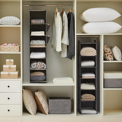YOUDENOVA Hanging Closet Organizer, 6-Shelf Closet Hanging Storage Shelves