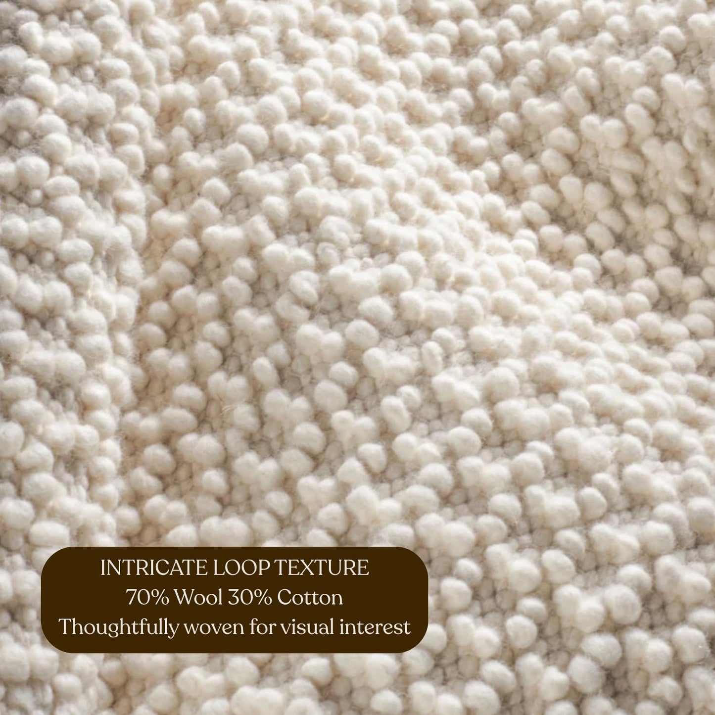 The Knitted Co. Wool Area Rug - Handmade Natural Wool Carpet Rug, Textured Design, Handwoven Ivory Rug - Suitable for Hallway, Bedroom, Dining Room (Ivory- 3'x5')