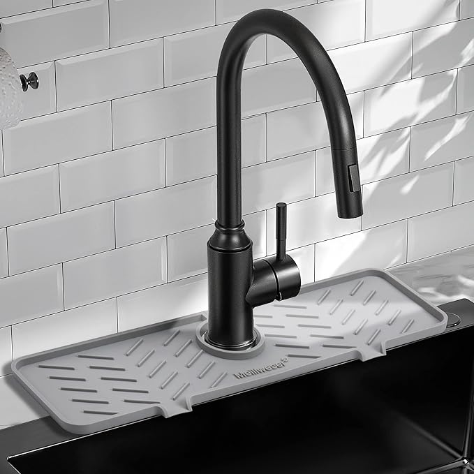 Meiliweser Silicone Faucet Mat for Kitchen Sink – Gen 2 Splash Guard