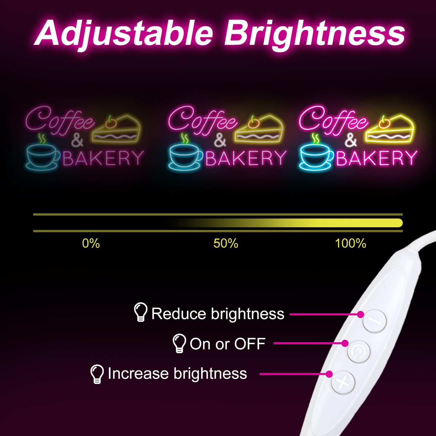 Coffee & Bakery Neon Sign, Open Cake Bakery And Coffee Shop Neon Light,Cake Bakery Wall Decor for family party birthday, kitchen coffee bar dhop restaurant hotel decoration weddings & retail decor