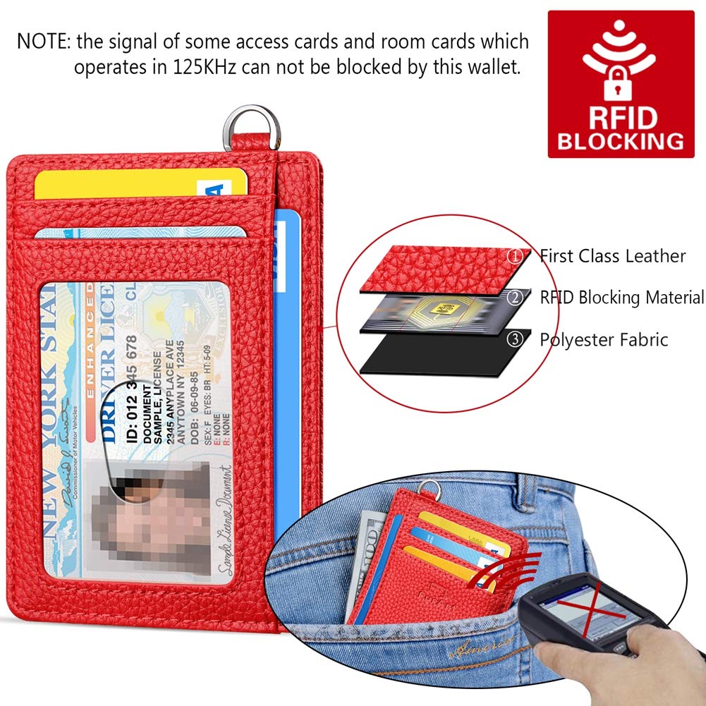 FurArt Slim Minimalist Wallet, Front Pocket Wallets, RFID Blocking, Credit Card Holder for Men-Cerise
