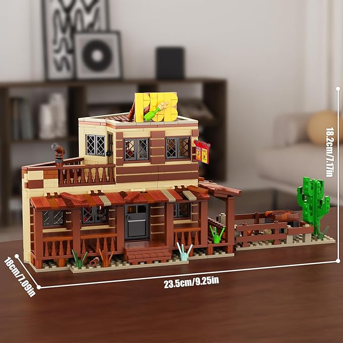 Mould King Wild West Architecture Building Sets Mini Western-Saloon Modular Buildings Model Kits Ideas House Office Room Decor Gifts for Adult &amp Teens Age 14+ (800 PCS)