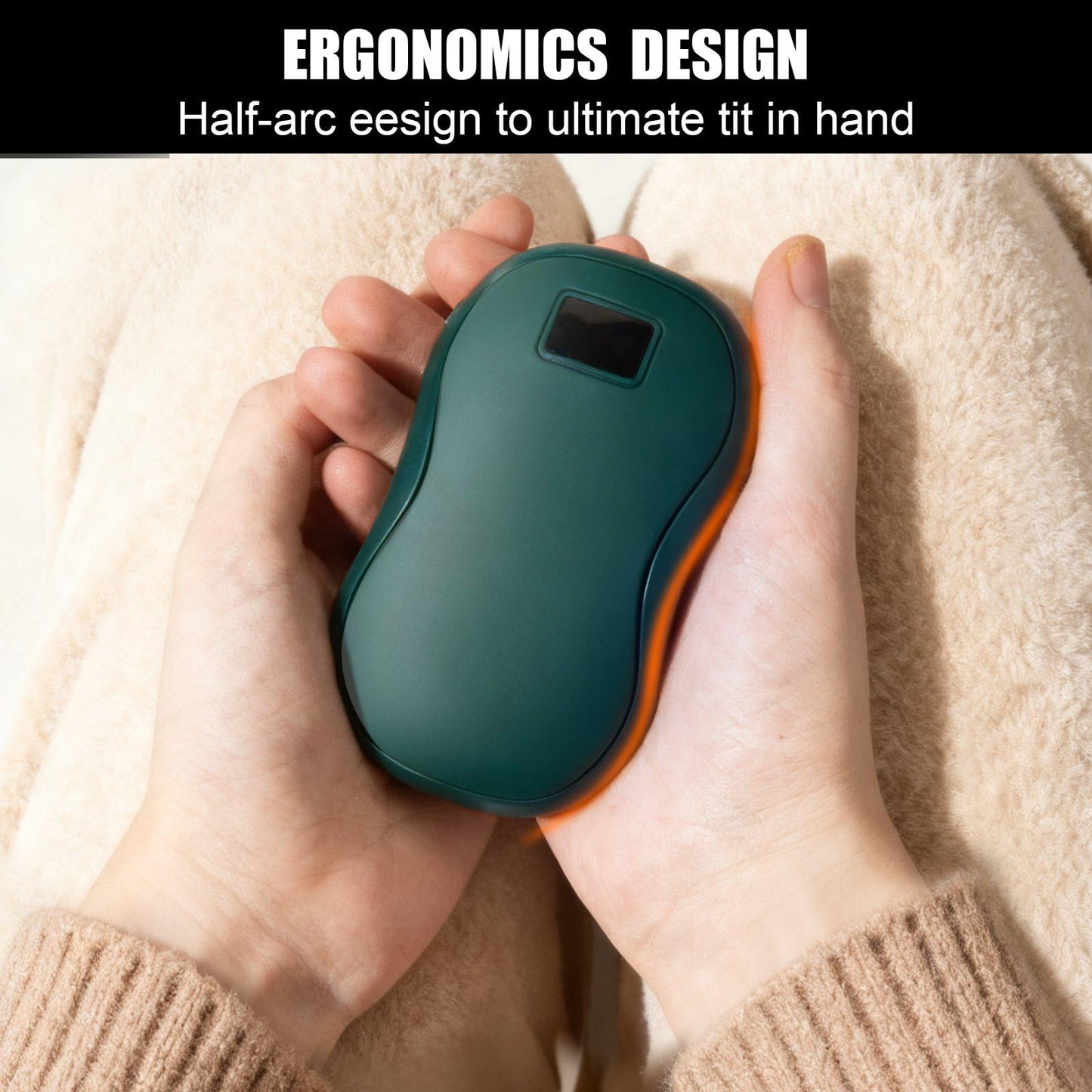 Hand Warmers Rechargeable 2-Pack – AI Electric Pocket Heaters, Fast 131 °F Heat, 18-Hour Warmth, 3-Level Settings, UL-Certified, Ideal for Golf, Raynaud’s, Camping & Gifts for Men & Women Green