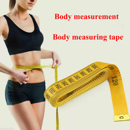 Soft Tape Measure Double Scale Measuring Tape Body Sewing Flexible Tailor Craft Vinyl Ruler for Weight Loss Medical Body Measurement, Has Centimetre Scale on Reverse Side (2pcs Yellow-60 inch)
