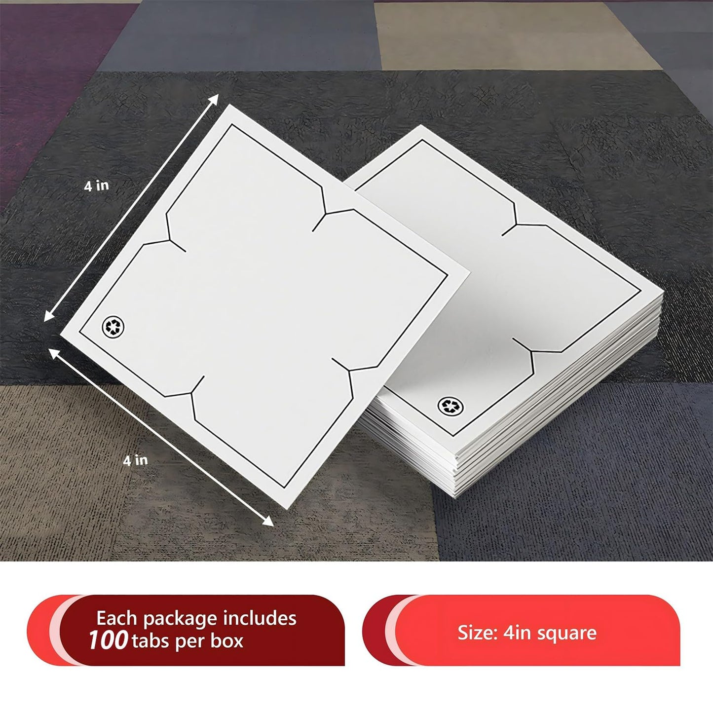 Carpet Tile Tape Adhesive Connectors Carpet Square Adhesives That Creates a Floating Floor 100 tabs per Pack