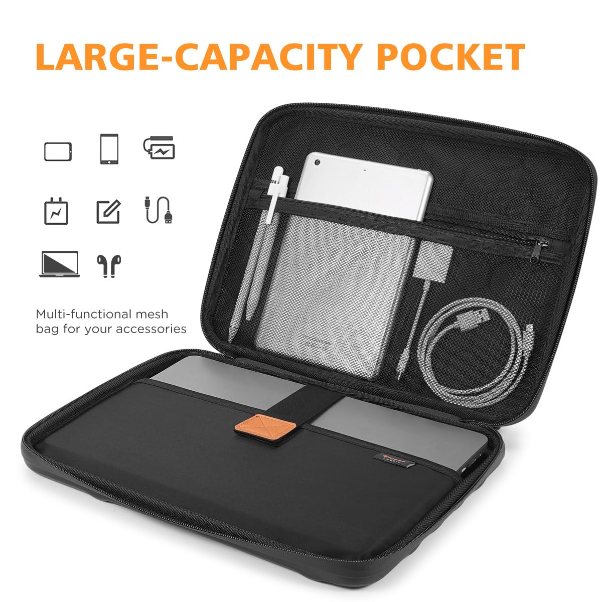 NIDOO 14 inch Laptop Sleeve Carrying Case Computer Bag for 14" MacBook Pro M5 Max/13 13.6" MacBook Air M5 M4/ 13.5" Surface Laptop 6 5/ Asus ZenBook 14/Lenovo ThinkPad Shockproof Hardshell Handle