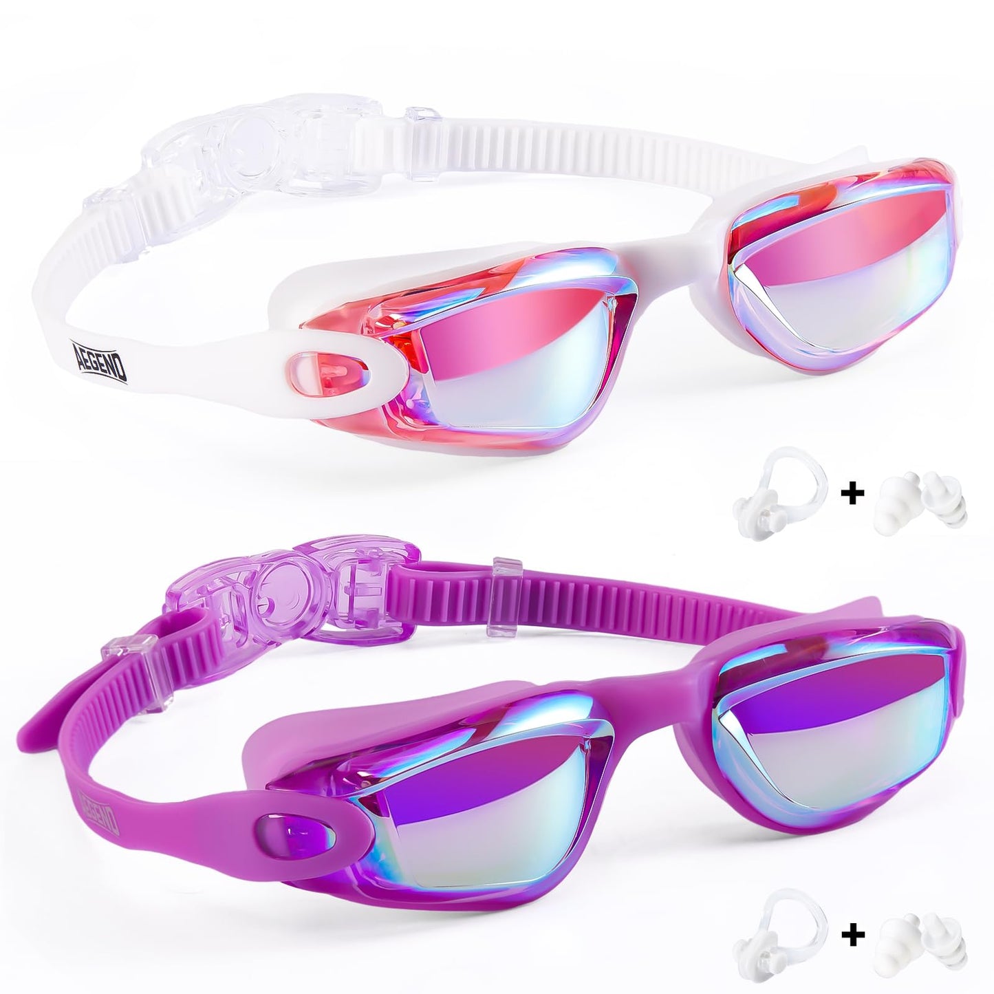 Aegend Swim Goggles for Kids Youth 3-14 Anti-Fog Anti-UV Comfort Fit Goggles for Swimming