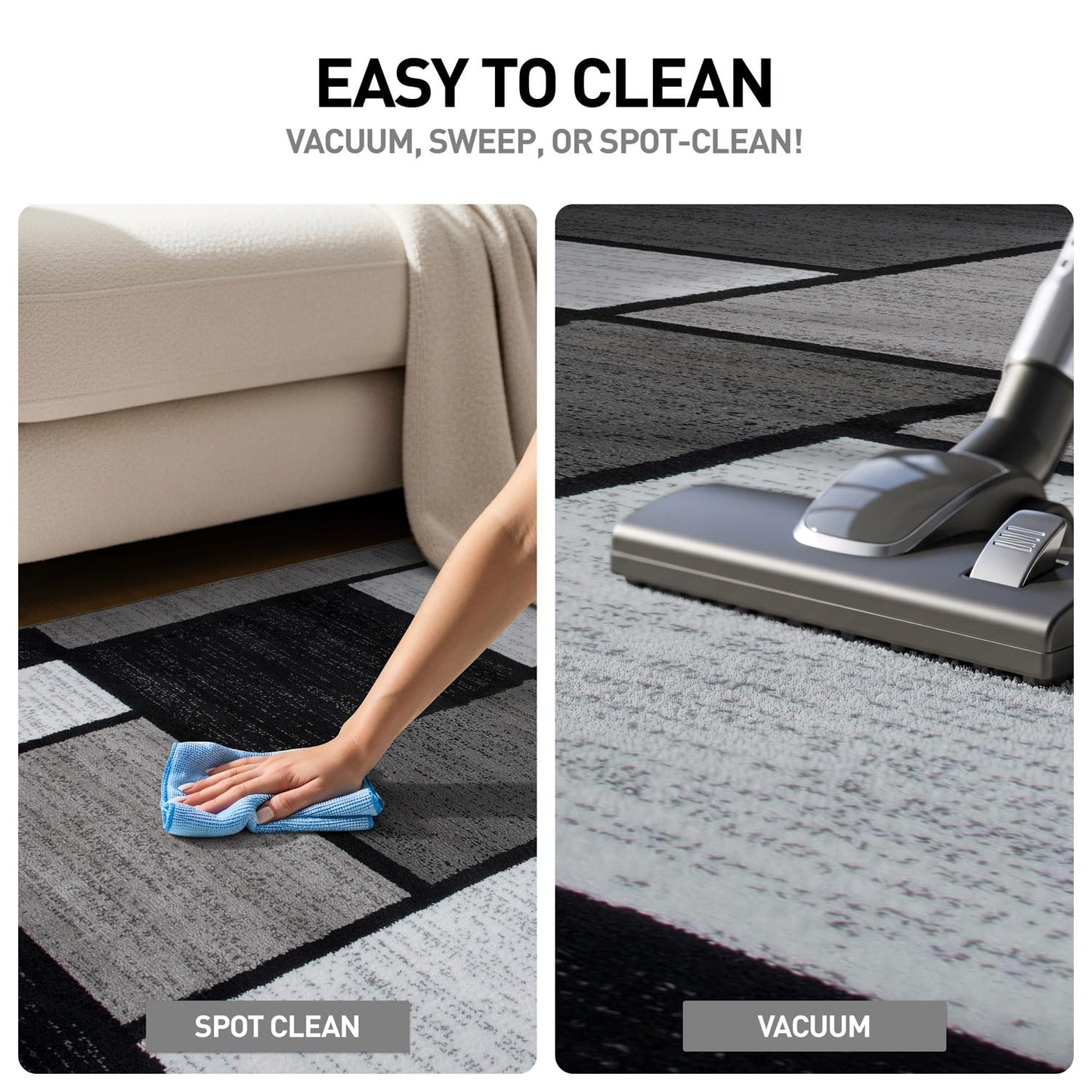 Rugshop Contemporary Modern Boxes for Home Office,Living Room,Bedroom,Kitchen Non Shedding Area Rug 3'3" x 5'3" Gray