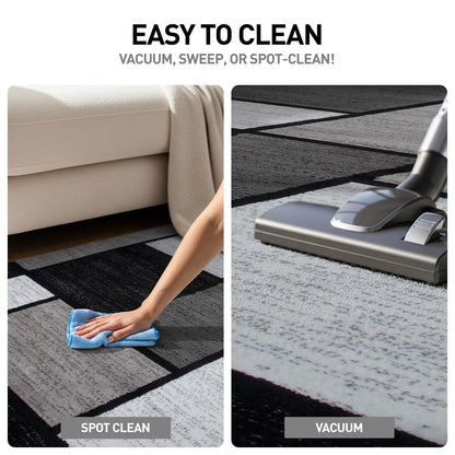 Rugshop Contemporary Modern Boxes for Home Office,Living Room,Bedroom,Kitchen Non Shedding Oval Area Rug 5' x 7' Gray