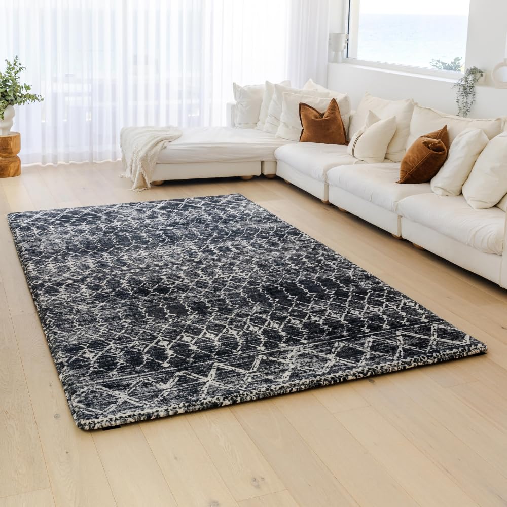 Muscle Mat Designer Relax Mat - 1.4" Thick Foam Base (Charcoal Geo, 6.6 ft x 13.1 ft)