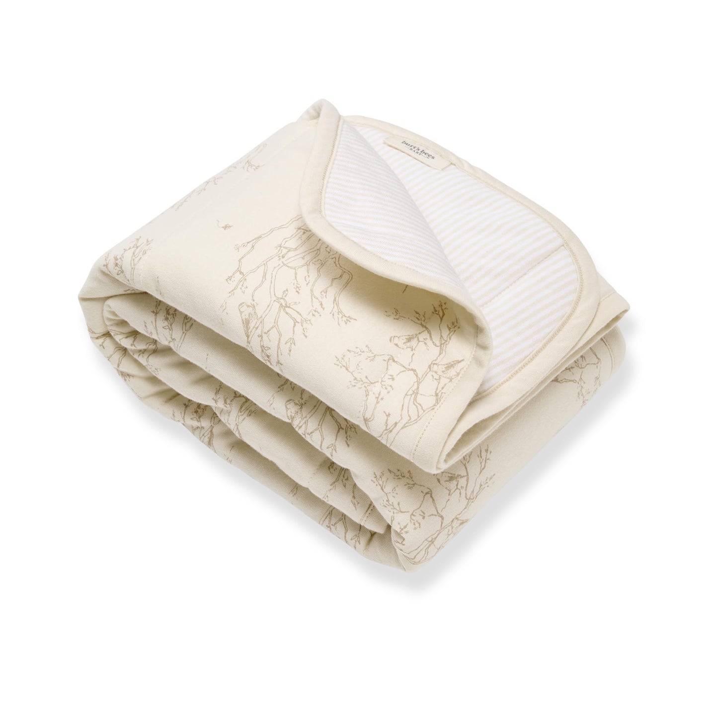 Burt's Bees Baby Infant Reversible Blanket, 100% Organic Cotton Nursery Blanket, Breathable Nursery Bedding, 30" W x 40" L