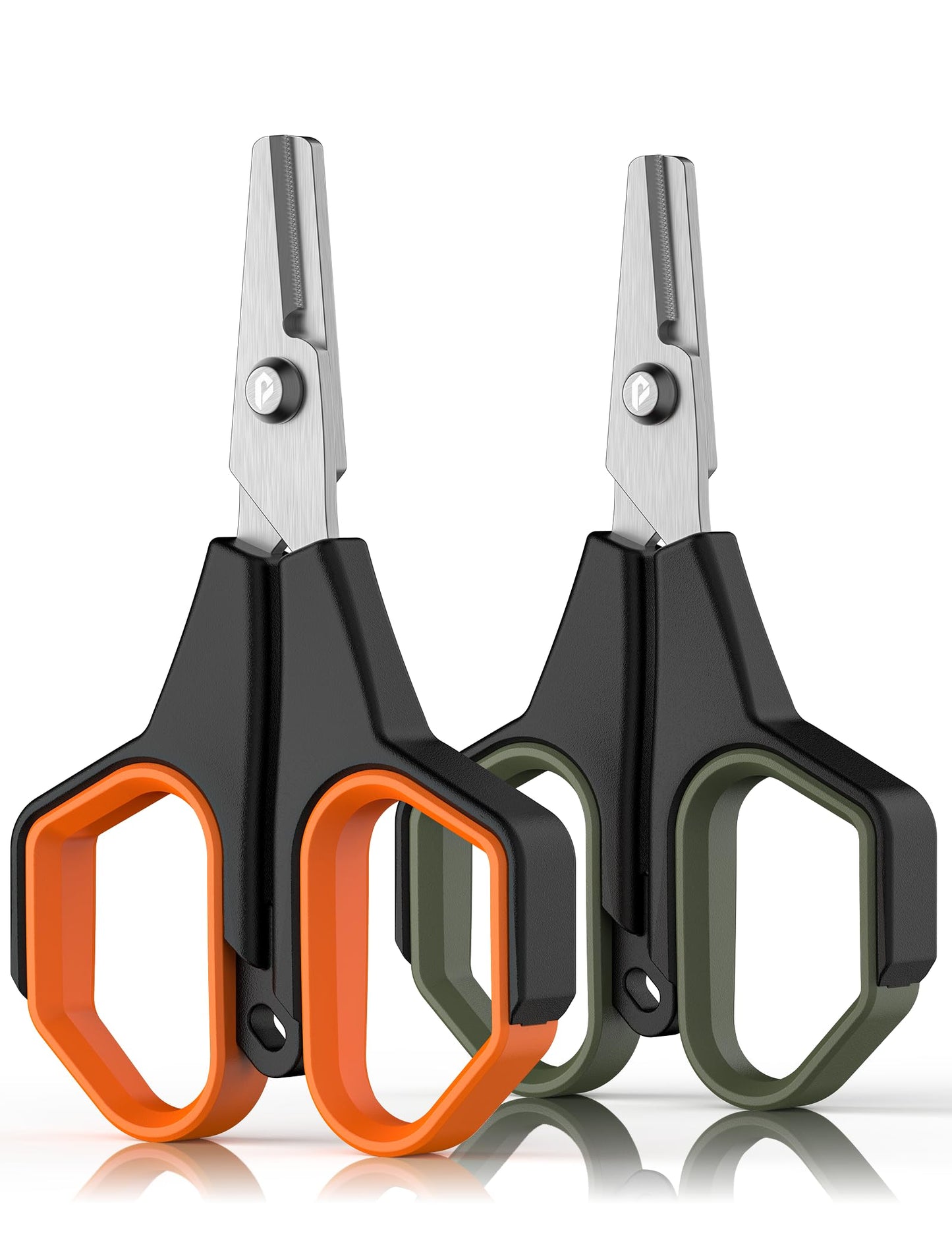 Pullther fishing 2pc Fishing Scissors,3.9" Stainless Steel Fishing Line Cutter for Fishing Braided Line,Non-Slip Grip Small Fishing Scissors for Saltwater