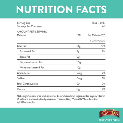 Pompeian Robust Extra Virgin Olive Oil, Contains Polyphenols, First Cold Pressed, 32 Fl Oz