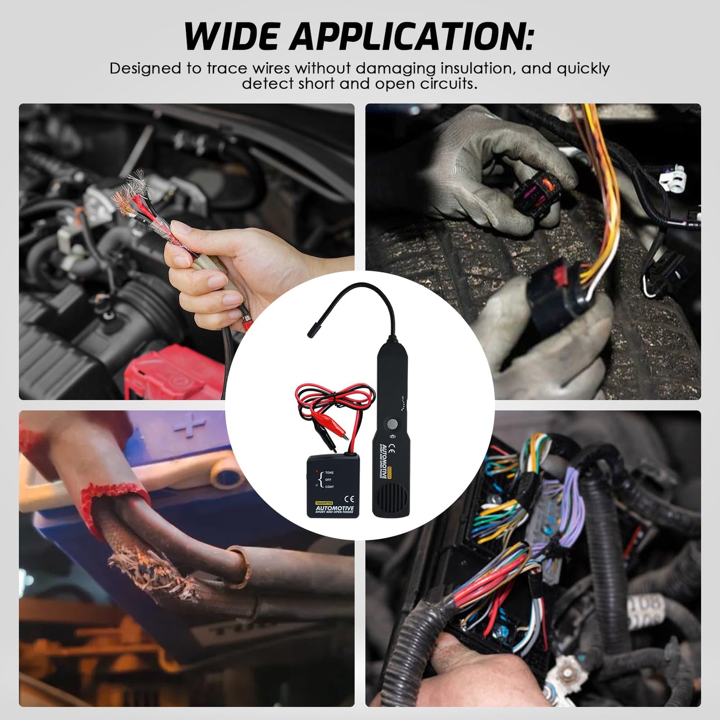 Automotive Circuit Tester, Car Repair Cable Circuit Wire Tracers Analyzer Short Open Finder Fault Tester Electrical Checker Detector Probe DC 6-42V Car Diagnostic Tool