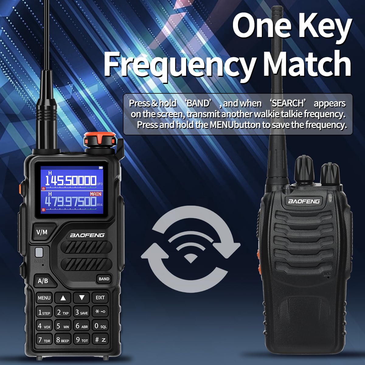 BAOFENG K5PLUS Radio Ham Radio 10W Rechargeable Walkie Talkies Long Range UV32 5RM Handheld Two Way Radio NOAA Weather Radio with Copy Frequency,USB-C Charging for Hunting Survival Gear