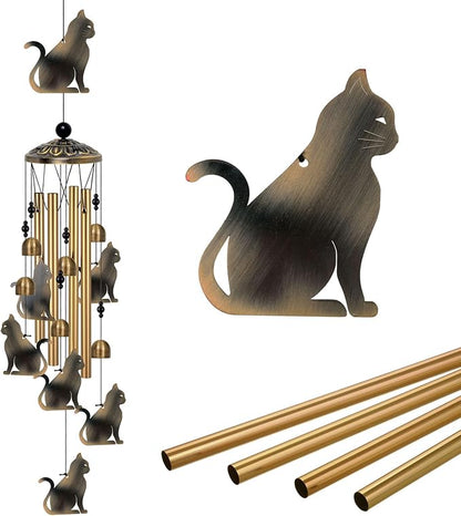 Bronze Cats Wind Chimes Decor, Mobile Blessing Wind Bells Decorate, Sympathy Wind Catcher, Memorial Gifts for Mom,Grandma,Woman (Housewarming/Outside/Indoor/Home/Room/Porch/Yard/Garden Decoration)