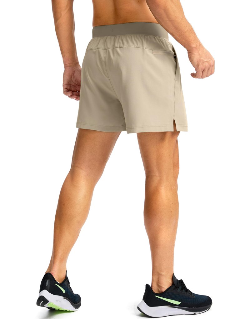 Soothfeel Men's Running Shorts with Zipper Pockets 9"/ 7"/ 5" Lightweight Quick Dry Basketball Gym Workout Athletic Shorts for Men (Khaki, XXL)