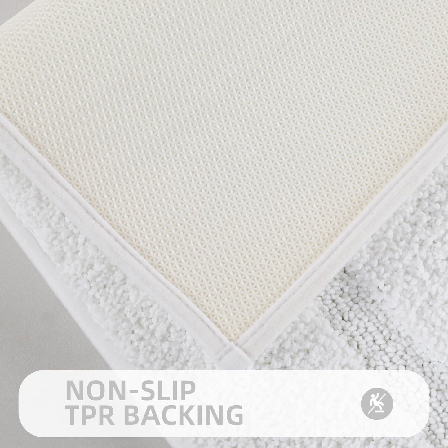 ZOESIOER Bathroom Rugs Sets 2 Piece, Ultra Absorbent Soft Bath Rug, Machine Washable Microfiber Non-Slip Bath Mat for Bathroom Floor, Tub, Toilet, Shower Room, White