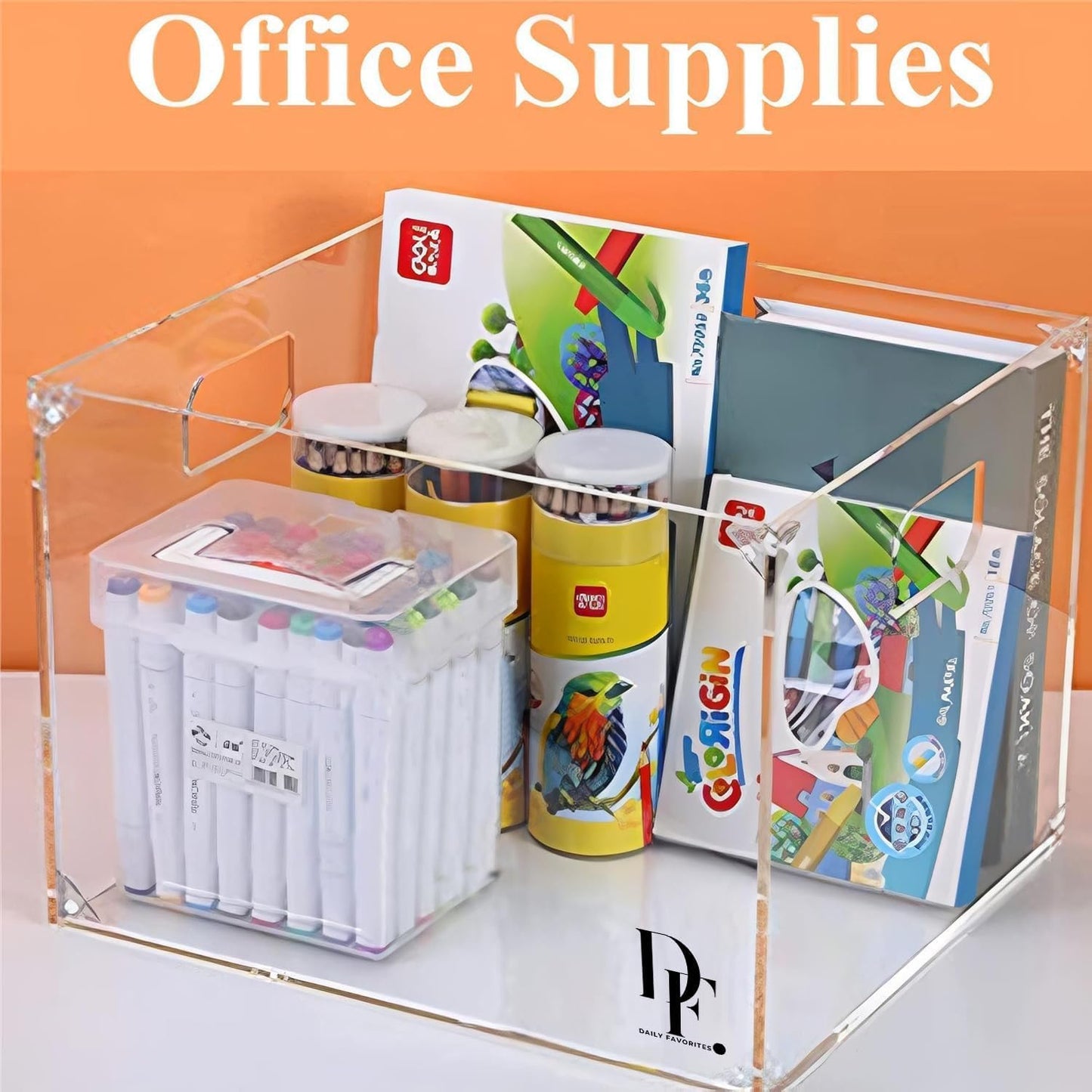 Clear Acrylic File Organizer, with Handles – Easy Assembly Required, Acrylic File Holder for Office, Letter/A4 Documents, Magazines & Binders – Fits Standard 8.5"x11" Paper Perfectly