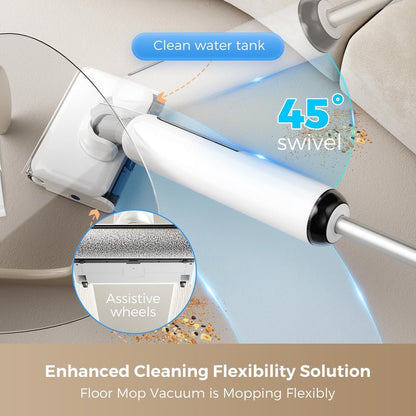 HABIUBIU Wet Dry Vacuum Cleaner, Cordless Vacuum Mop Combo for Hard Floors, 23000Pa Powerful Suction, 180° Lay-Flat, Self-Cleaning Floor Washer with 45 Min Runtime, Anti-Tangle Brush, Dual Tank