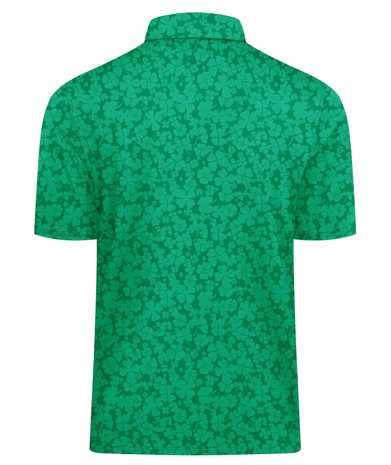 SWISSWELL St Patricks Day Shirt Men Green Patterns Polo Shirts for Men Short Sleeve Performance Rugby T Shirts Spring XL