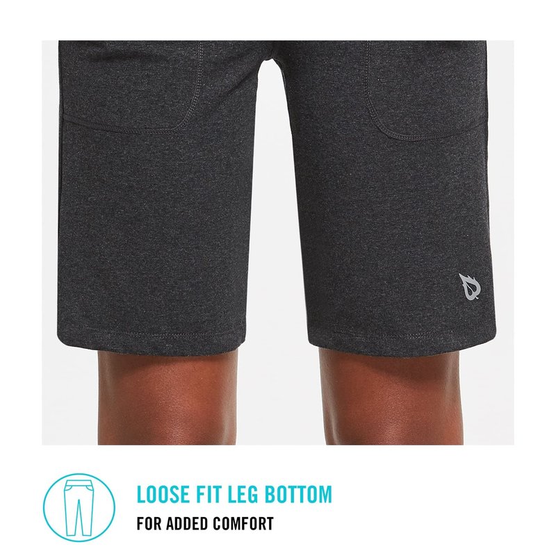 baleaf Women's Bermuda Long Shorts Knee Length 10" Cotton High Rise Workout Athletic Shorts Yoga Walking Running Biker Shorts Heather Gray XL