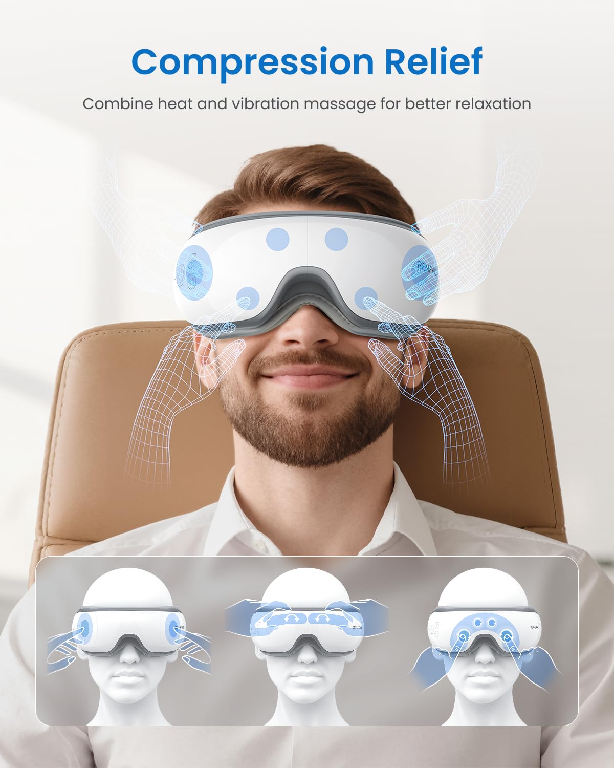 RENPHO Eyeris 1 Eye Massager with Heat, Birthday Gifts Eye Mask for Mom Dad Women Men Her Him, Smart Sleep Mask for Relax, Reduce Strain