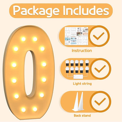 imprsv 4FT Acrylic Light Up Letter O, Decorative Signage for Baby Shower, Anniversary, Weeding, Party Decoration, First Birthday, Kids' Mosaic Kits