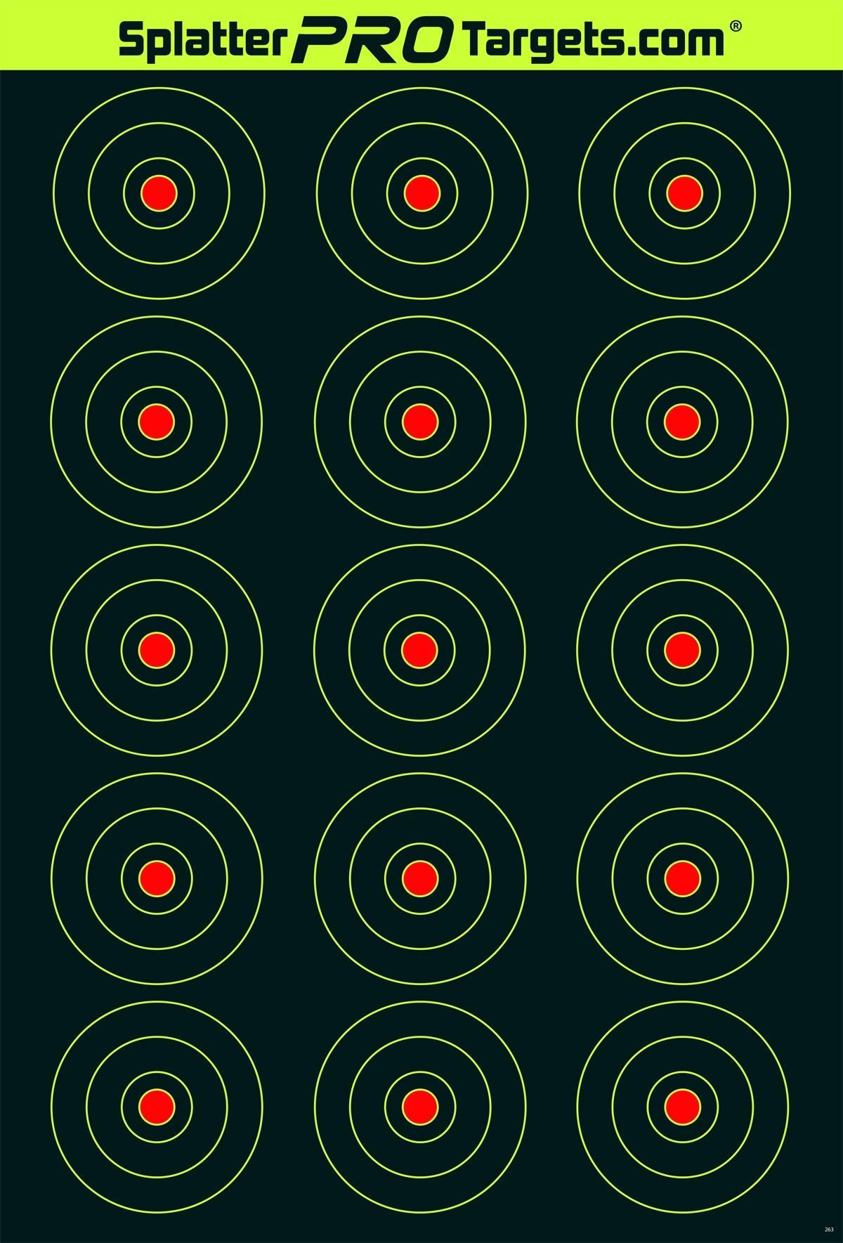 12x18 Splatter Targets. Shots Burst with a Bright Splatter Upon Impact. Instantly See Your Shots. Fully Reactive Targets.