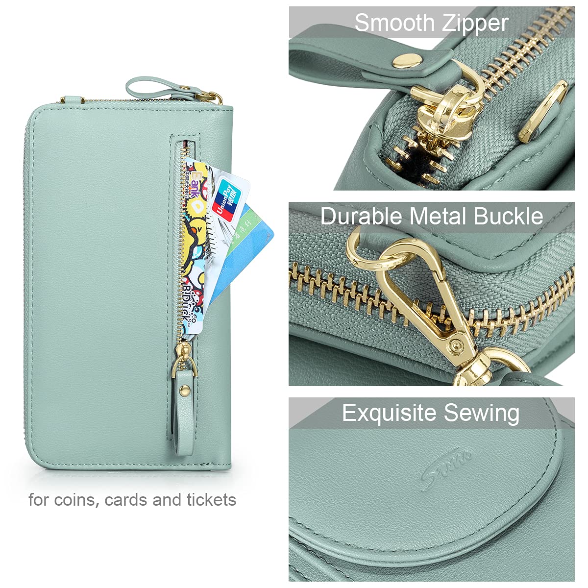 S-ZONE Small Crossbody Bags for Women Cell Phone Purse RFID Blocking Wallet Purses with Credit Card Slots