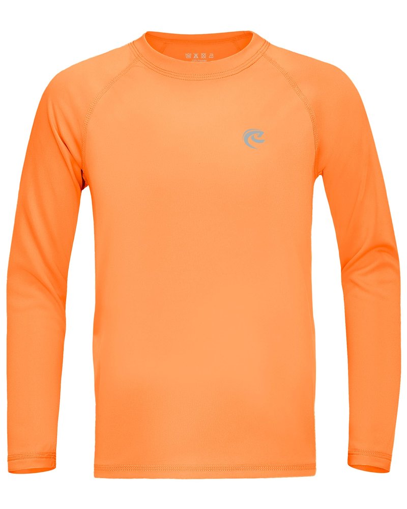 Kids Boys Fishing Sun Shirts, Outdoor Long Sleeve Lightweight UPF 50+ Running Rash Guard Shirt