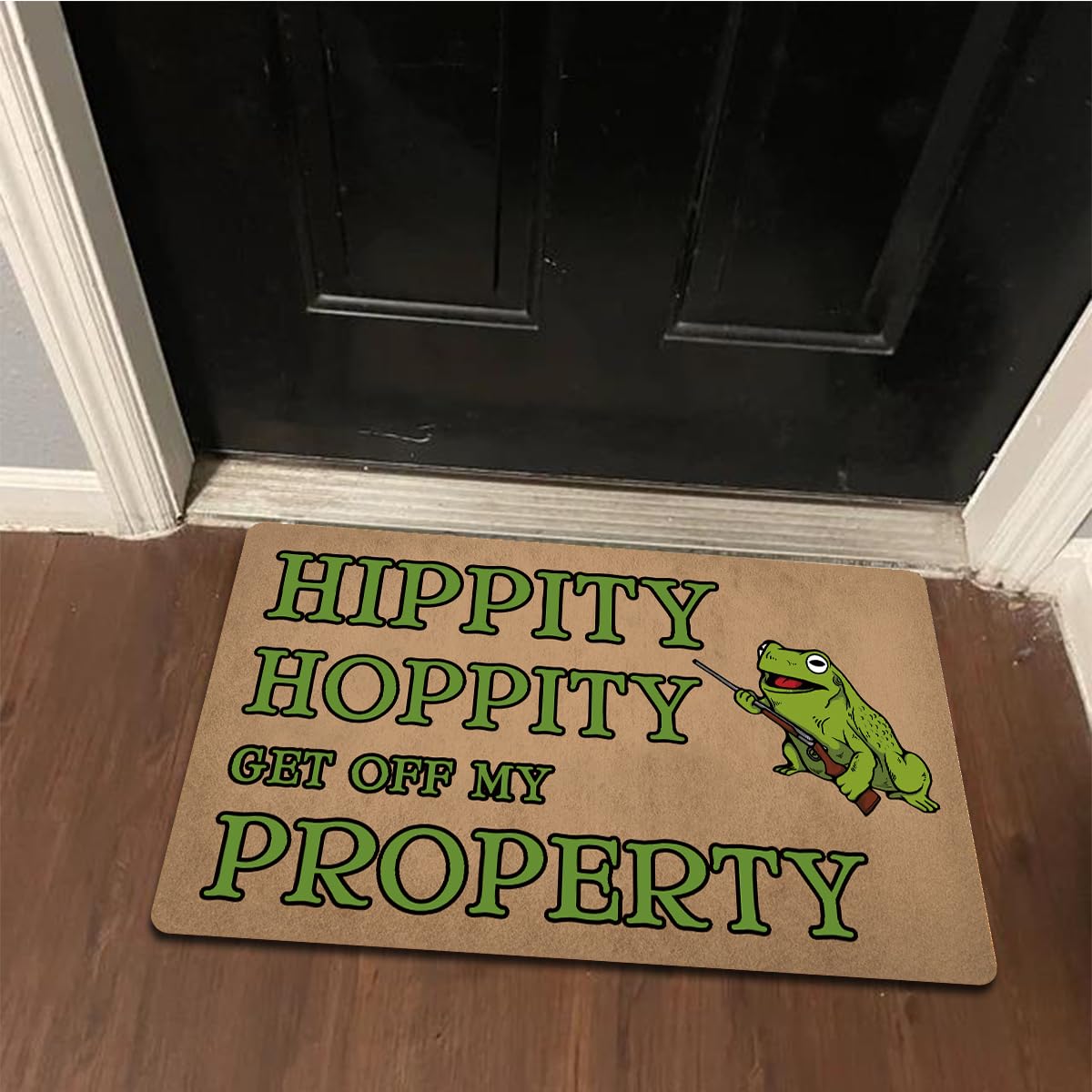 MELODADDY Funny Welcome Doormat Front Porch Decor Rugs with Rubber Back 30"(L) x 18"(W) Personalized Mat for Entrance Outside Monogram Mats