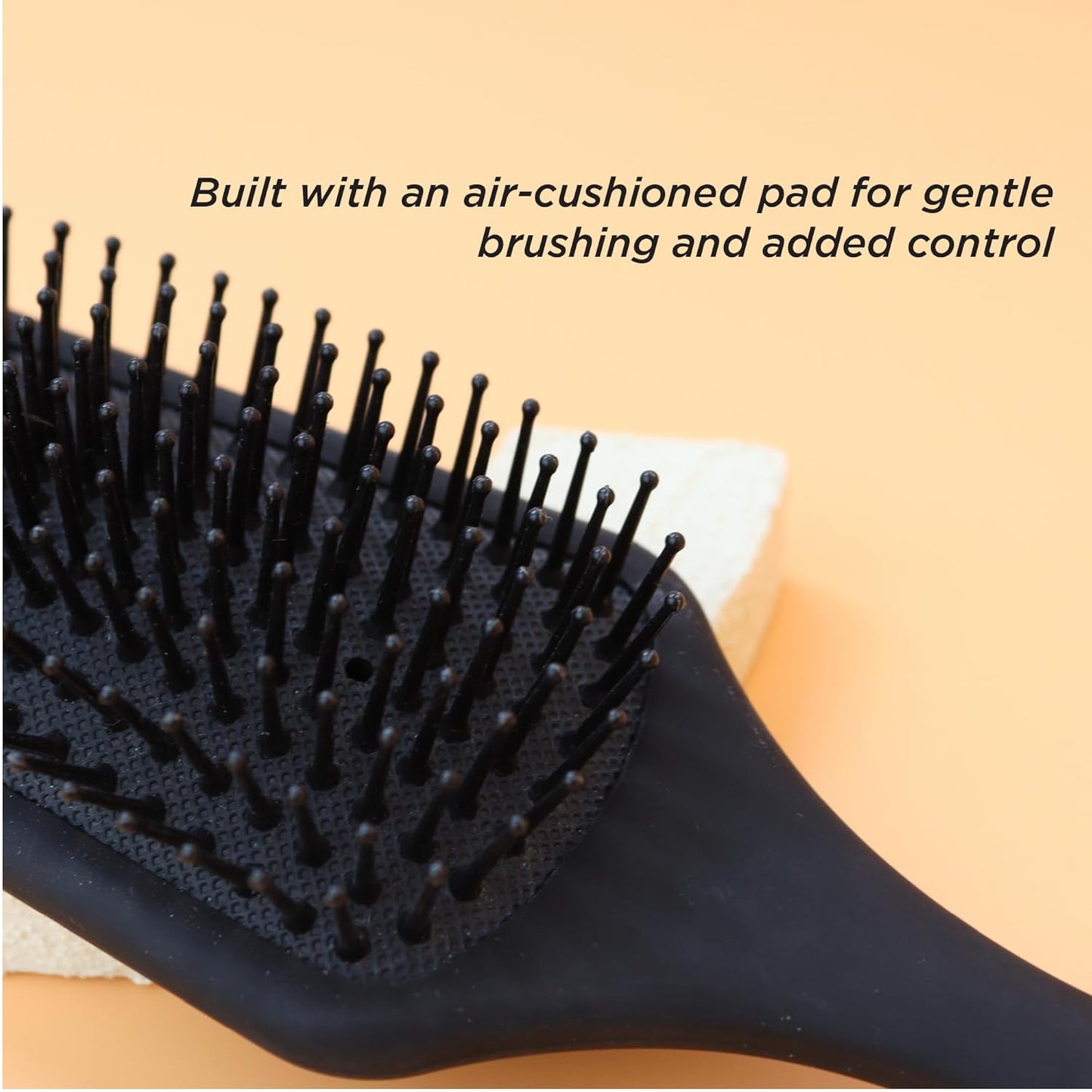 Denman (Black) Mini Paddle Cushion Hair Brush for Blow Drying, Detangling & On the Go Travel - Comfortable Styling, Straightening & Smoothing - For Women and Men, D84