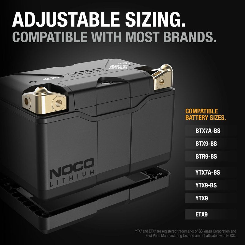 NOCO Lithium NLP9: Ultra-Light 12V Lithium Powersport Battery – Group 9 – 3Ah – 400A Start Power – Intelligent BMS – UL Certified