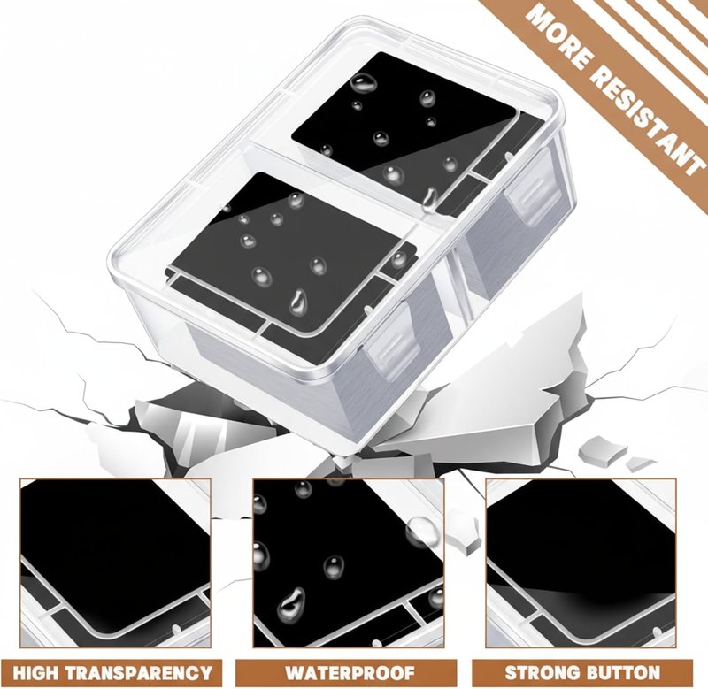 300 Card Storage Box - Clear Plastic Trading Card Organizer with Removable Divider | Perfect for MTG, Baseball & Football