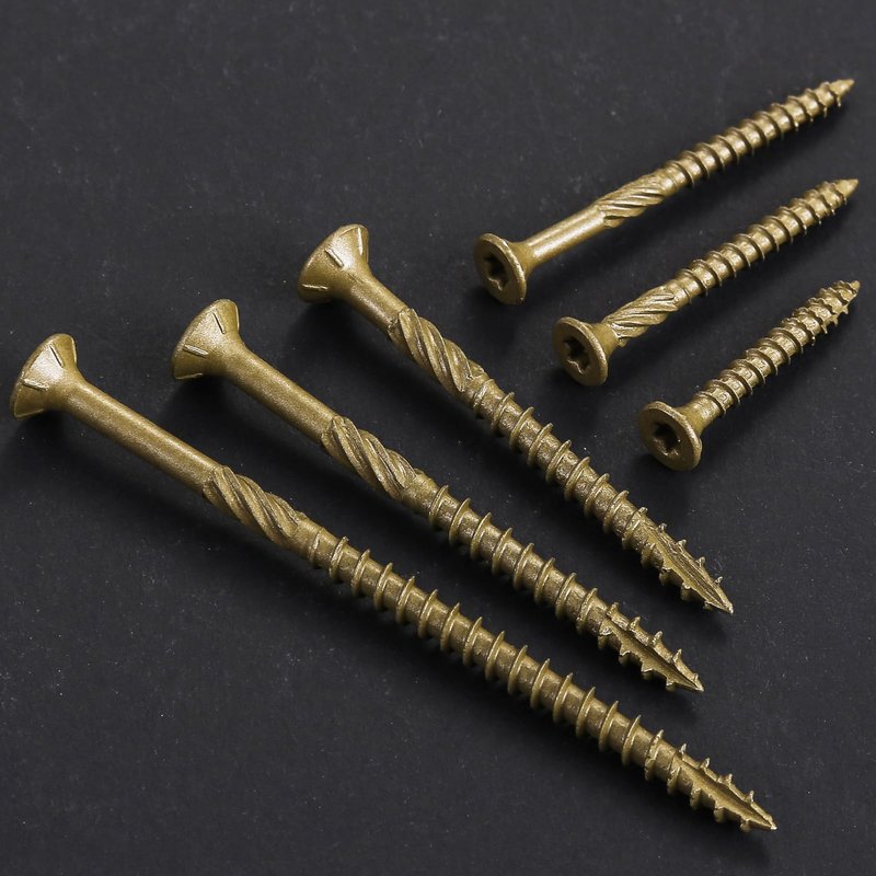Wensilon #8 * 1-5/8" Deck Screws, (188pcs) 1 lbs.Exterior Wood Screws, Rust Resistant Epoxy Coated, Bronze, T20 Star Bit