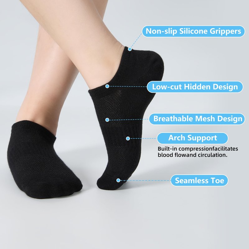 ATBITER No Show Socks Womens Non Slip, 6/12 Pairs Thin Low Cut Invisible Liner Ankle Socks